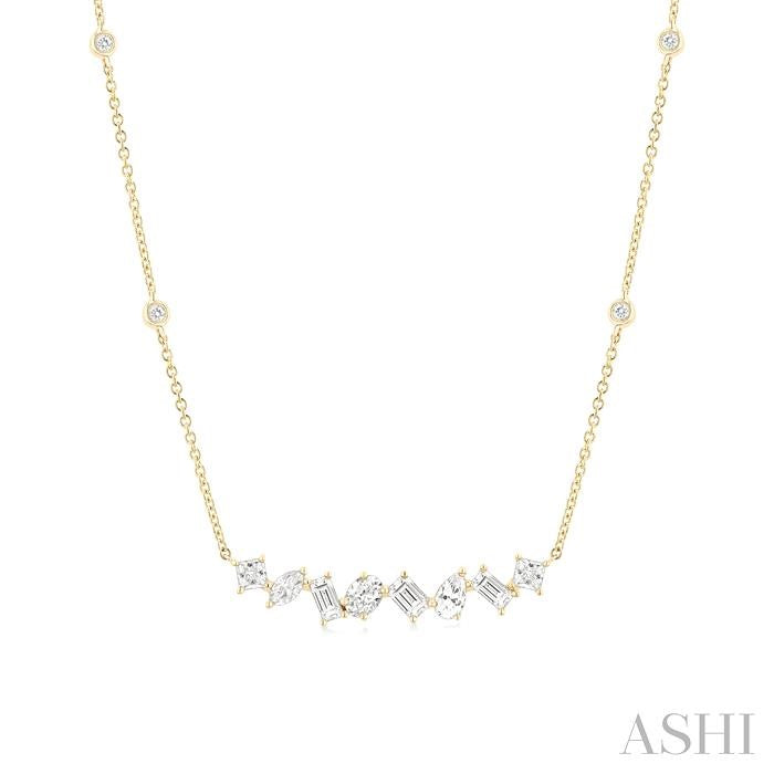 ASHI Mixed Shape Diamond Station Necklace 974Y1PPFGNKYG