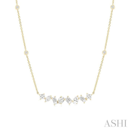 ASHI Mixed Shape Diamond Station Necklace 974Y1PPFGNKYG