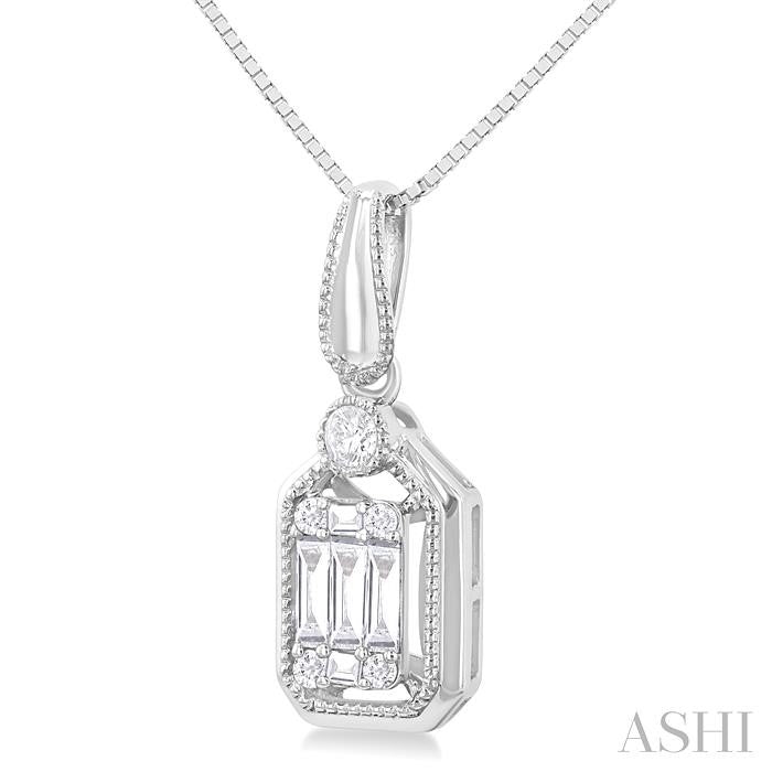 ASHI Emerald Shape Fusion Diamond Pendant 975A8PPFGPDWG