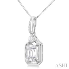 ASHI Emerald Shape Fusion Diamond Pendant 975A8PPFGPDWG