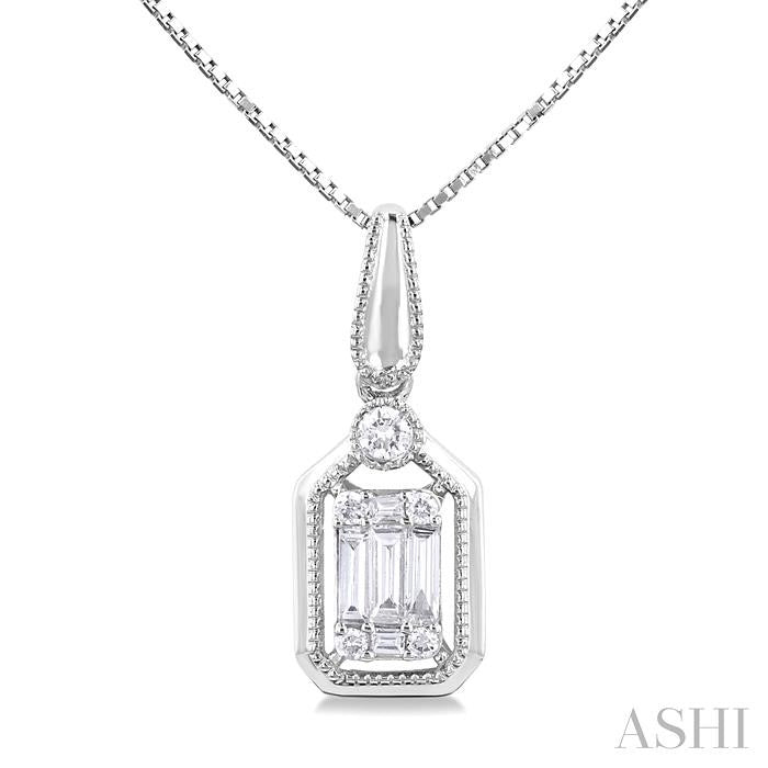 ASHI Emerald Shape Fusion Diamond Pendant 975A8PPFGPDWG