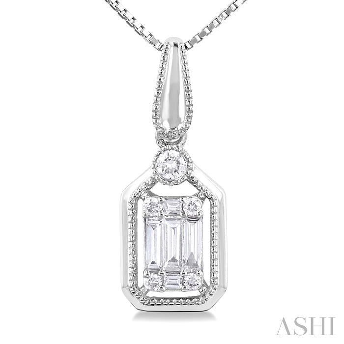 ASHI Emerald Shape Fusion Diamond Pendant 975A8PPFGPDWG