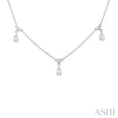 ASHI Pear Shape Diamond Dangle Station Necklace 975SHPPFGNKWG-PR