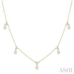 ASHI Oval Shape Diamond Dangle Station Necklace 975SHPPFGNKYG-OV
