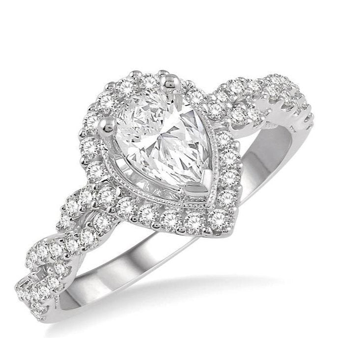 Parkplace Jewelers Pear Shape Semi-Mount Halo Diamond Engagement Ring 262F4PPFVWG-SM