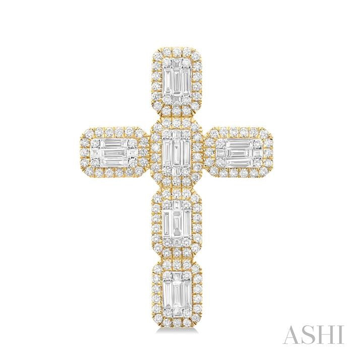 ASHI Cross Fusion Diamond Fashion Pendant 977A0PPFGPDYW-1.50