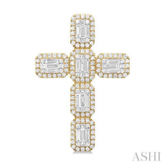 ASHI Cross Fusion Diamond Fashion Pendant 977A0PPFGPDYW-1.50