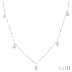 ASHI Pear Shape Lovebright Diamond Station Necklace 977SUPPFGNKWG-PR
