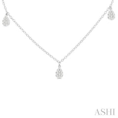 ASHI Pear Shape Lovebright Diamond Station Necklace 977SUPPFGNKWG-PR