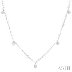 ASHI Round Shape Lovebright Diamond Station Necklace 977SUPPFGNKWG-RD
