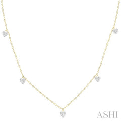 ASHI Heart Shape Lovebright Diamond Station Necklace 977SUPPFGNKYG-HT