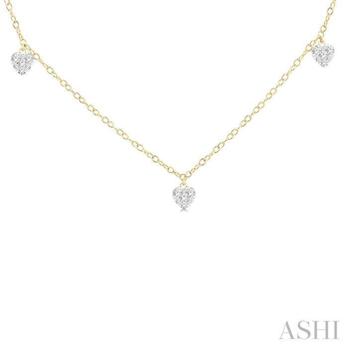 ASHI Heart Shape Lovebright Diamond Station Necklace 977SUPPFGNKYG-HT