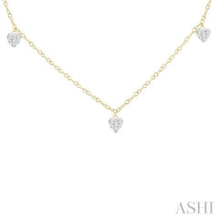 ASHI Heart Shape Lovebright Diamond Station Necklace 977SUPPFGNKYG-HT