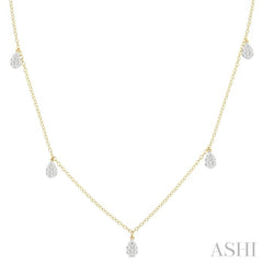 ASHI Pear Shape Lovebright Diamond Station Necklace 977SUPPFGNKYG-PR