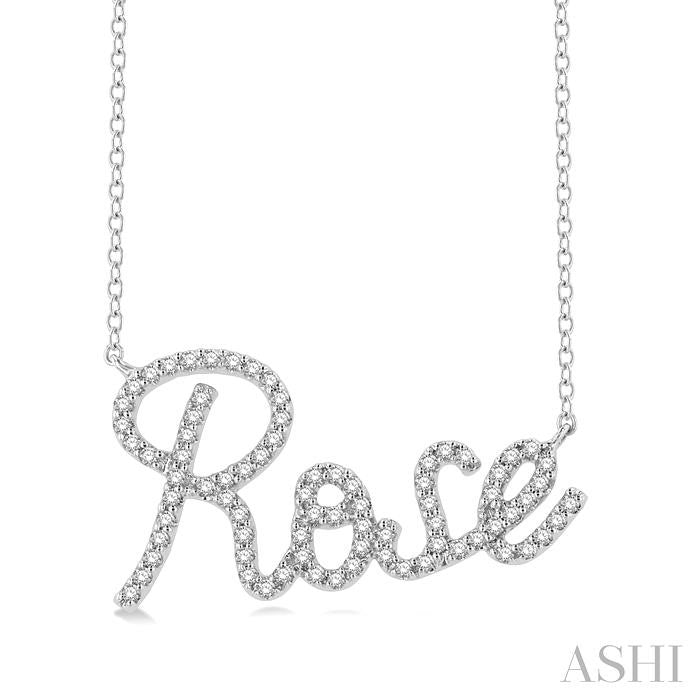 ASHI Script 'Rose' Diamond Name Necklace 977X0PPTSNKWG