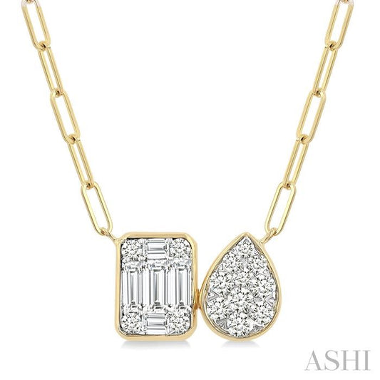 ASHI Emerald & Pear Lovebright Diamond Necklace 977YHPPFGNKYW