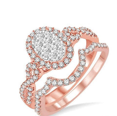 Parkplace Jewelers Oval Shape Halo Lovebright Diamond Wedding Set 13122PPFHPW-WS