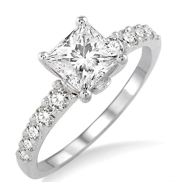 Parkplace Jewelers Princess Shape Semi-Mount Diamond Engagement Ring 23414PPFRWG-SM