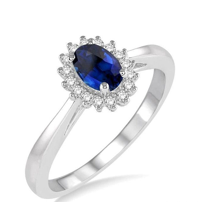 Parkplace Jewelers Oval Shape Gemstone & Halo Diamond Ring 40788PPTXSPWG