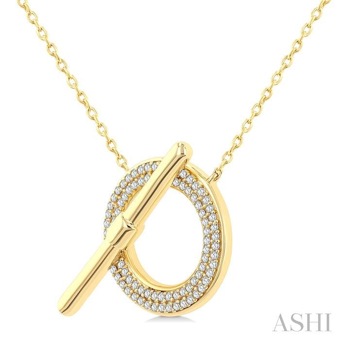 ASHI Circle Toggle Diamond Fashion Necklace 979YQPPTGNKYG-RD