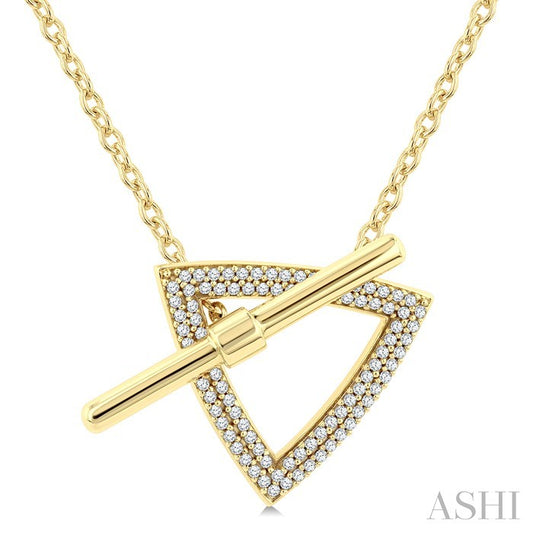 ASHI Trilliant Toggle Diamond Fashion Necklace 979YQPPTGNKYG-TR