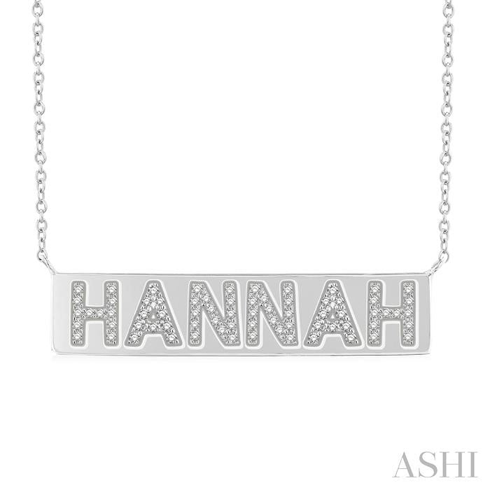 ASHI Block 'HANNAH' Diamond Nameplate Necklace 979ZQPPTSNKWG