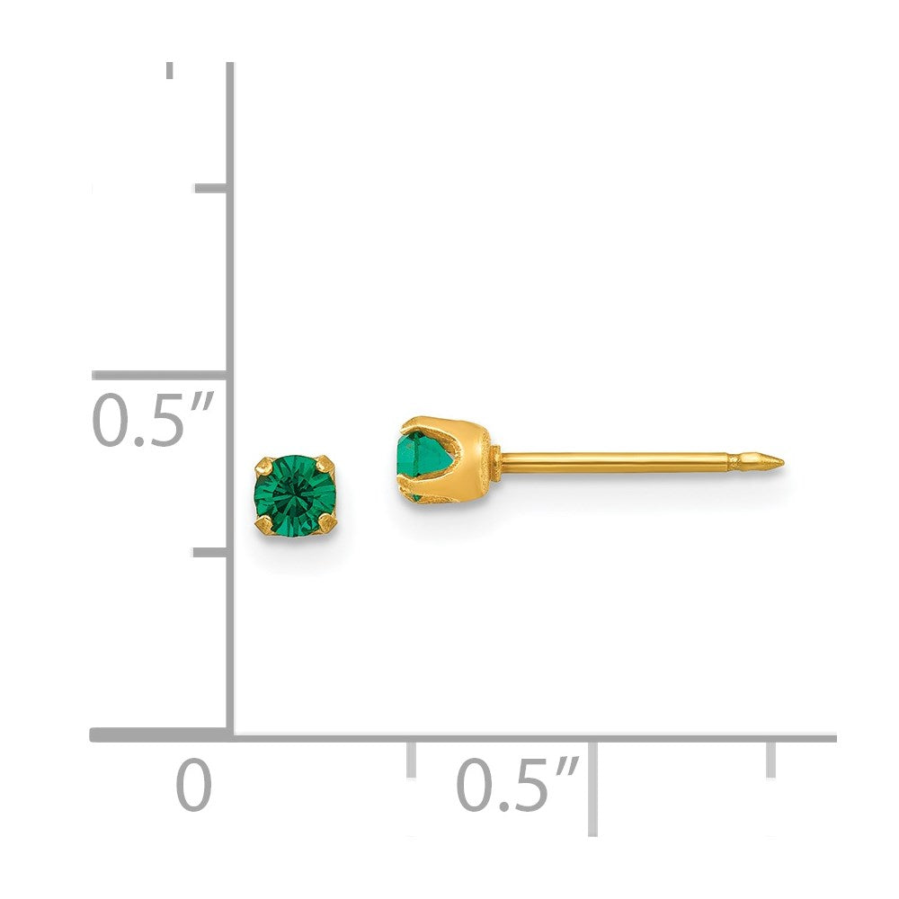 97E Inverness 14k 3mm May Crystal Birthstone Post Earrings