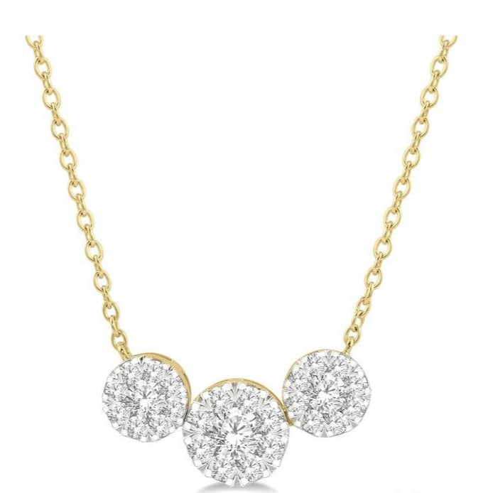 Parkplace Jewelers Round Shape Past Present & Future Lovebright Essential Diamond Necklace 99621PPFVNKYW-1.50