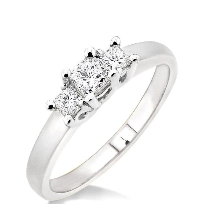 Parkplace Jewelers Princess Shape Past Present & Future Diamond Engagement Ring 35153PPFCW