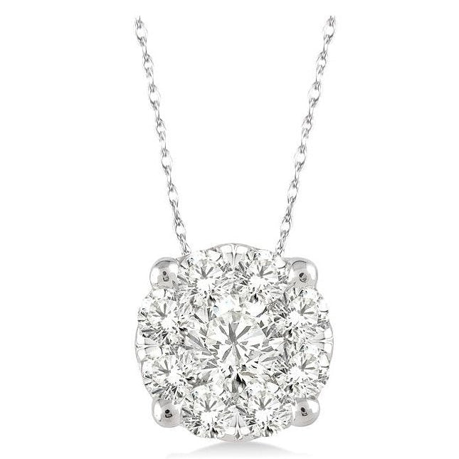 Parkplace Jewelers Round Shape Lovebright Essential Diamond Solitaire Pendant 91758PPFGPDWG