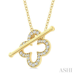 ASHI Clover Toggle Diamond Fashion Necklace 981YQPPTGNKYG