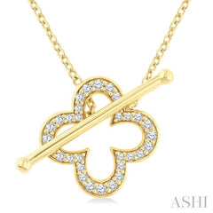 ASHI Clover Toggle Diamond Fashion Necklace 981YQPPTGNKYG