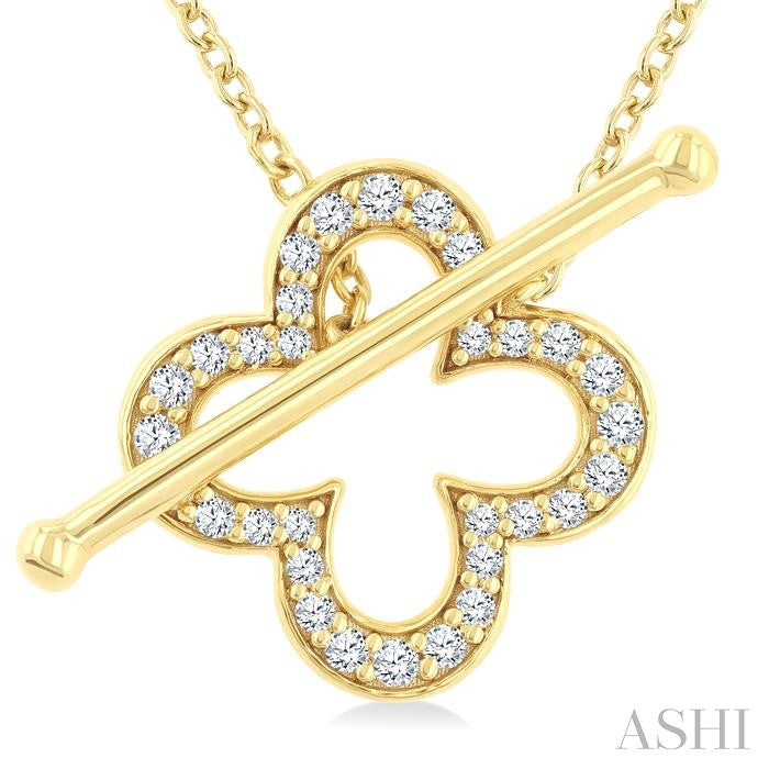 ASHI Clover Toggle Diamond Fashion Necklace 981YQPPTGNKYG