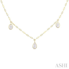 ASHI Mixed Shape Bezel Set Diamond Station Necklace 982S1PPFGNKYG