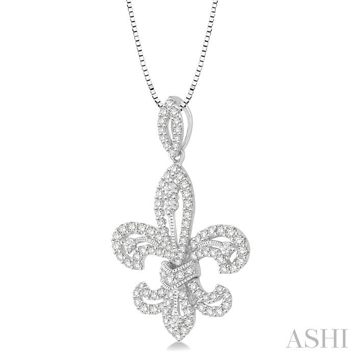 ASHI Fleur De Lis Diamond Pendant 98372PPFHPDWG
