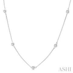 ASHI Bezel Set Diamond Station Necklace 983S1PPFGNKWG