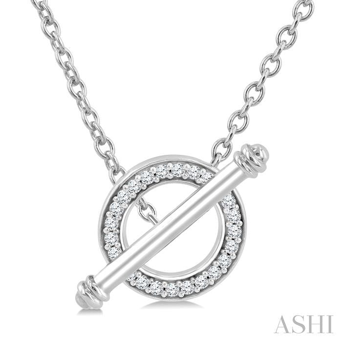 ASHI Circle Toggle Diamond Fashion Necklace 983Y0PPTSNKWG