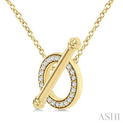 ASHI Circle Toggle Diamond Fashion Necklace 983Y0PPTSNKYG