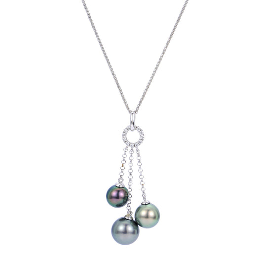 Parkplace Pearls 14KT White Gold Tahitian Pearl Pendant 984127/MULTI18