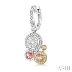 ASHI Round Shape Halo Lovebright Diamond Fashion Earrings 98412PPFGER3T