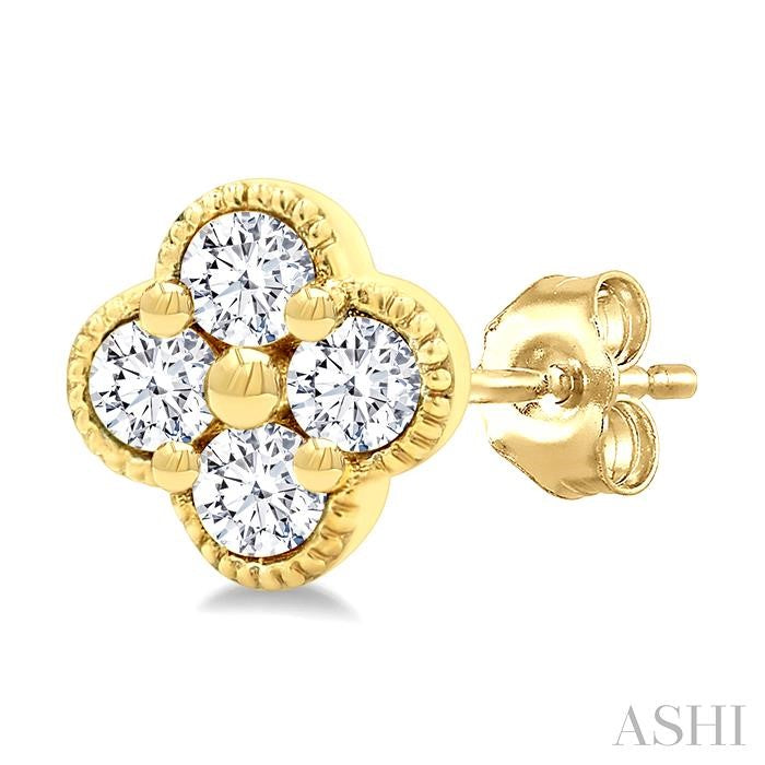 ASHI Clover Diamond Fashion Earrings 984S7PPFGERYG