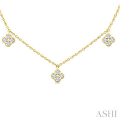 ASHI Clover Diamond Station Necklace 984SHPPFGNKYG