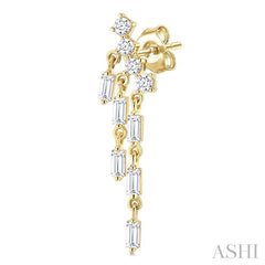 ASHI Emerald Shape Chandelier Diamond Earrings 984Y2PPFGERYG-OC