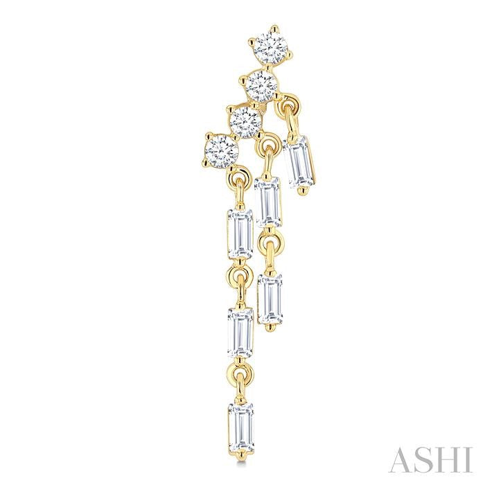 ASHI Emerald Shape Chandelier Diamond Earrings 984Y2PPFGERYG-OC