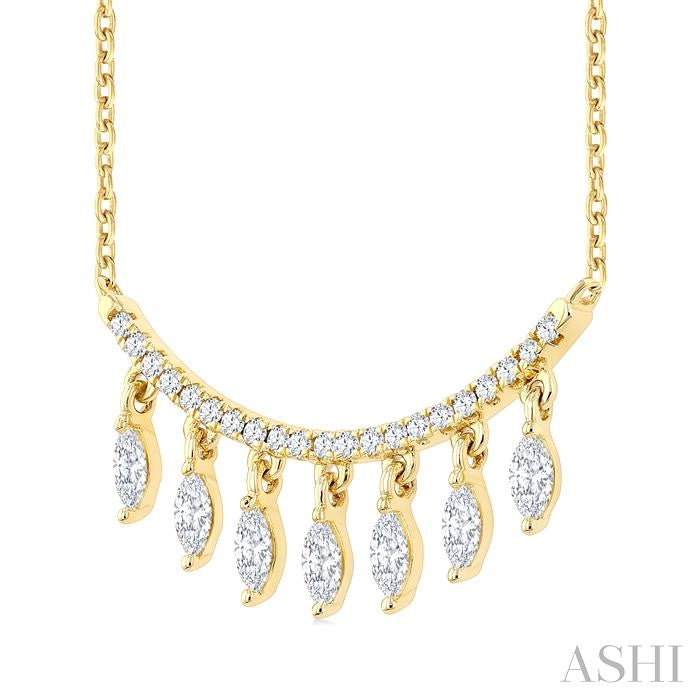 ASHI Marquise Shape Diamond Fashion Necklace 984YHPPFGNKYG-MQ