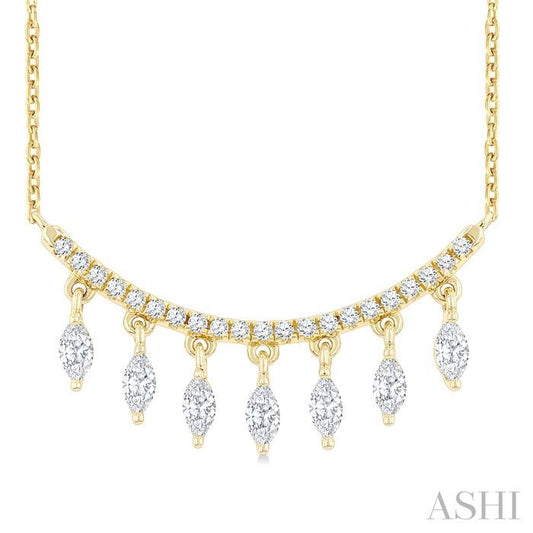 ASHI Marquise Shape Diamond Fashion Necklace 984YHPPFGNKYG-MQ