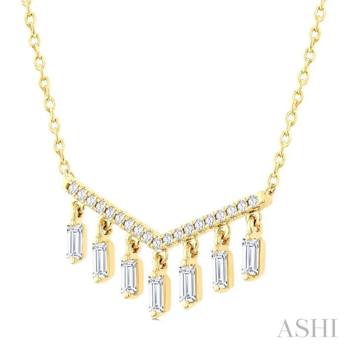 ASHI Baguette Diamond Chandelier Fashion Necklace 984YHPPFGNKYG-OC