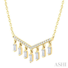 ASHI Baguette Diamond Chandelier Fashion Necklace 984YHPPFGNKYG-OC
