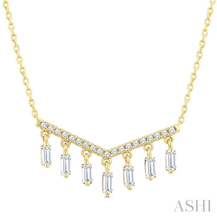 ASHI Baguette Diamond Chandelier Fashion Necklace 984YHPPFGNKYG-OC