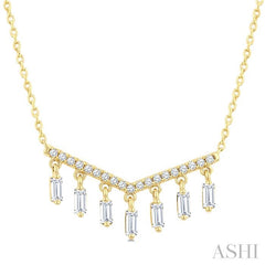 ASHI Baguette Diamond Chandelier Fashion Necklace 984YHPPFGNKYG-OC